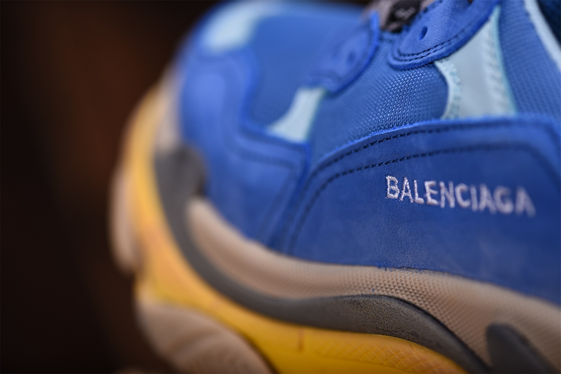 Balenciaga Triple S 483513W06F24704 Blue Yellow Sneaker Balenciaga For Sale